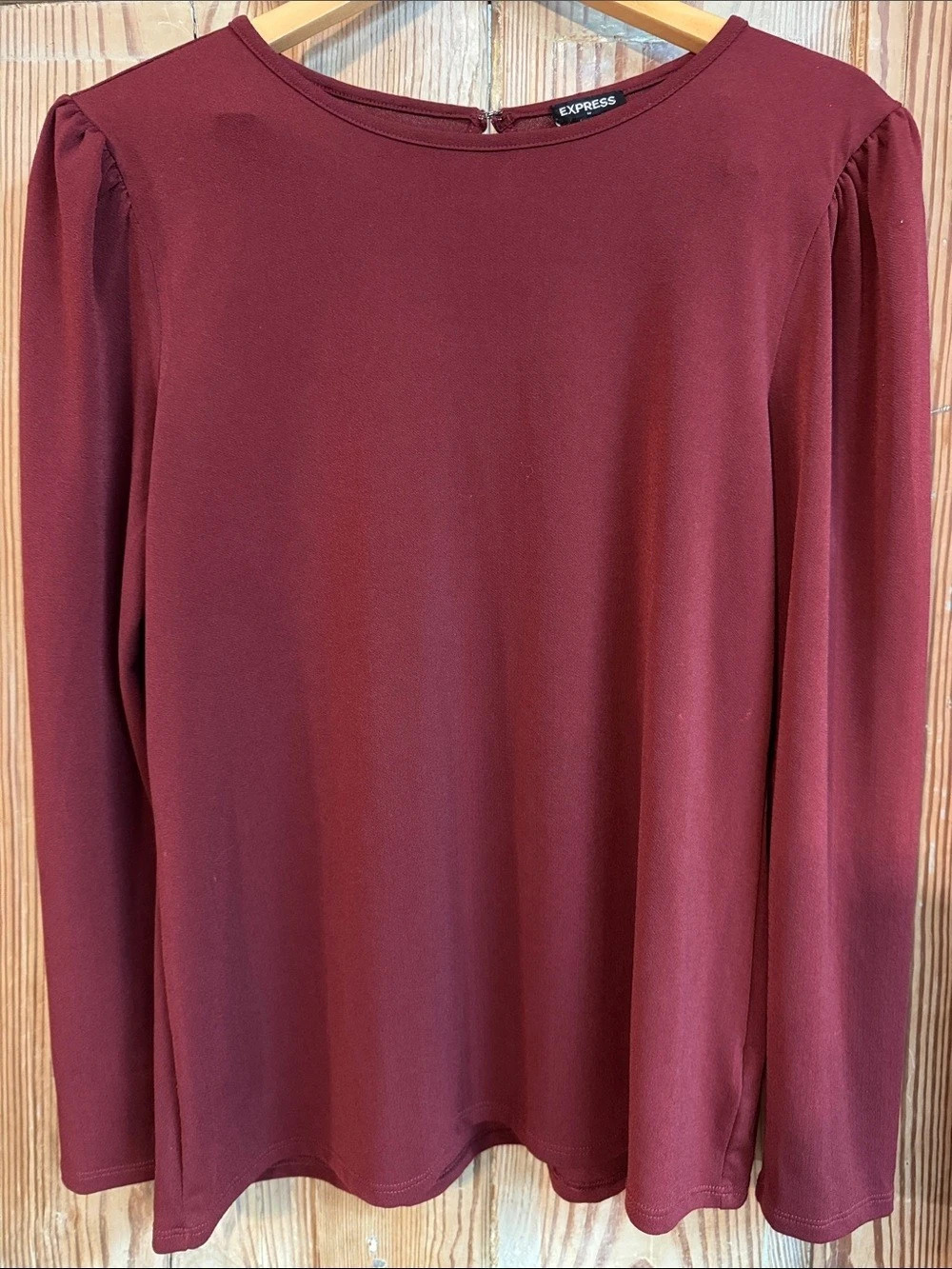Express Long Sleeve Top in burgundy Red Size XL Like New stretchy